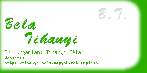 bela tihanyi business card