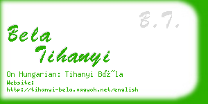 bela tihanyi business card